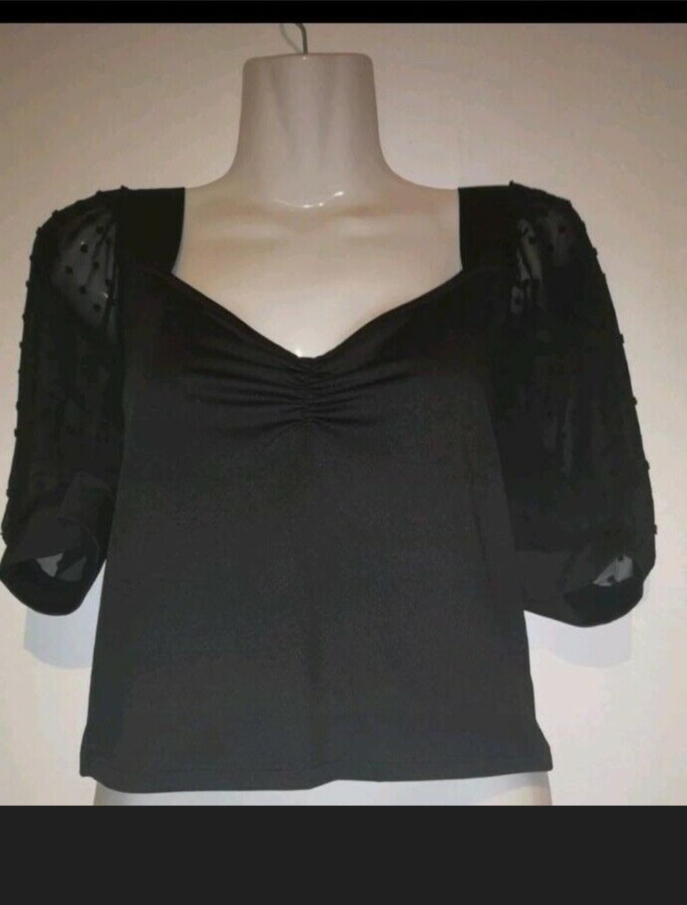 Süße Bluse mit Puffärmeln Gr. S