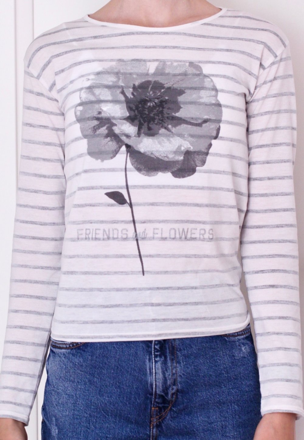 weißes Langarmshirt (Größe 158/164)