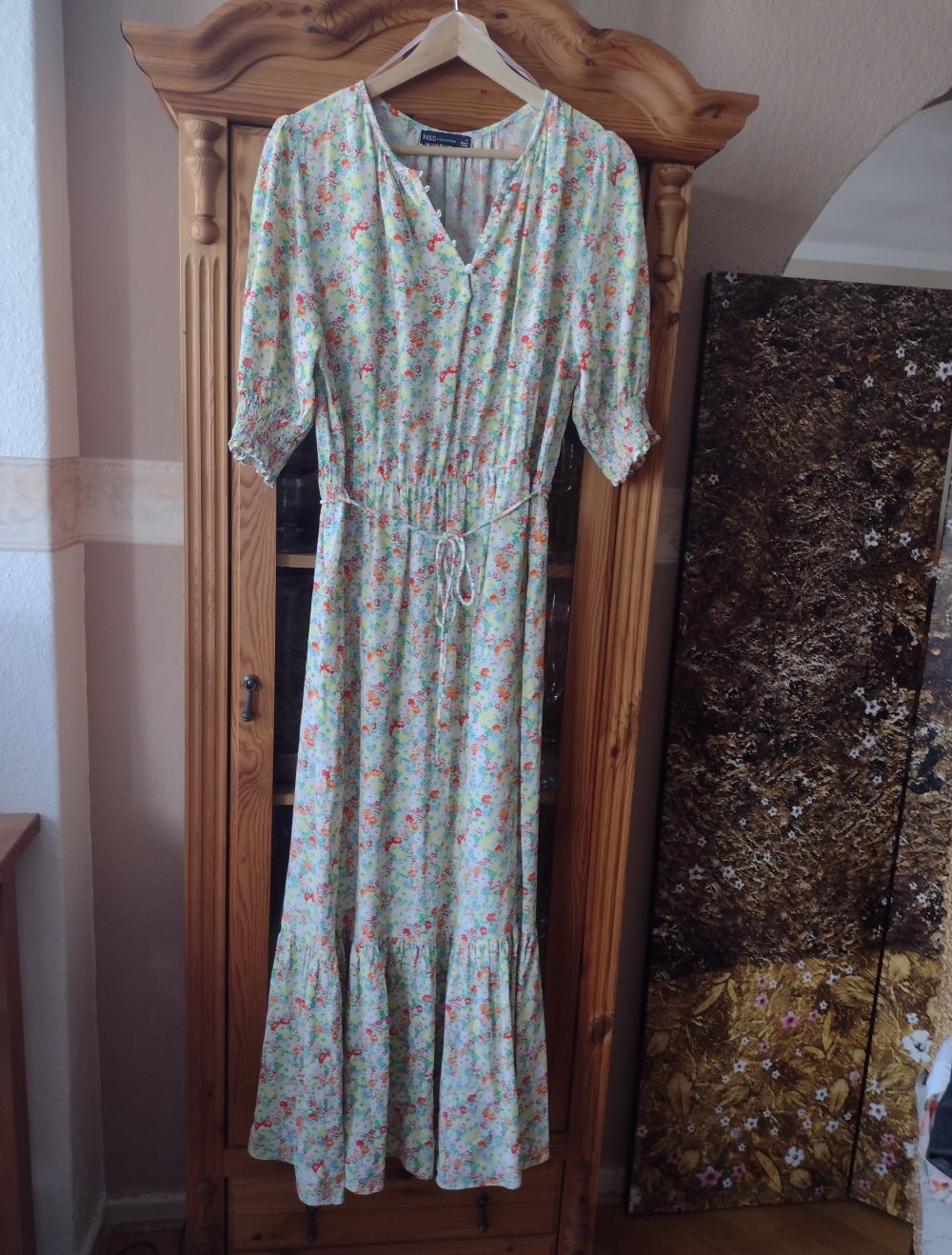 Marks & Spencer Collection ❤️ traumhaftes Maxikleid, Viskose-Krepp,bunt, XL