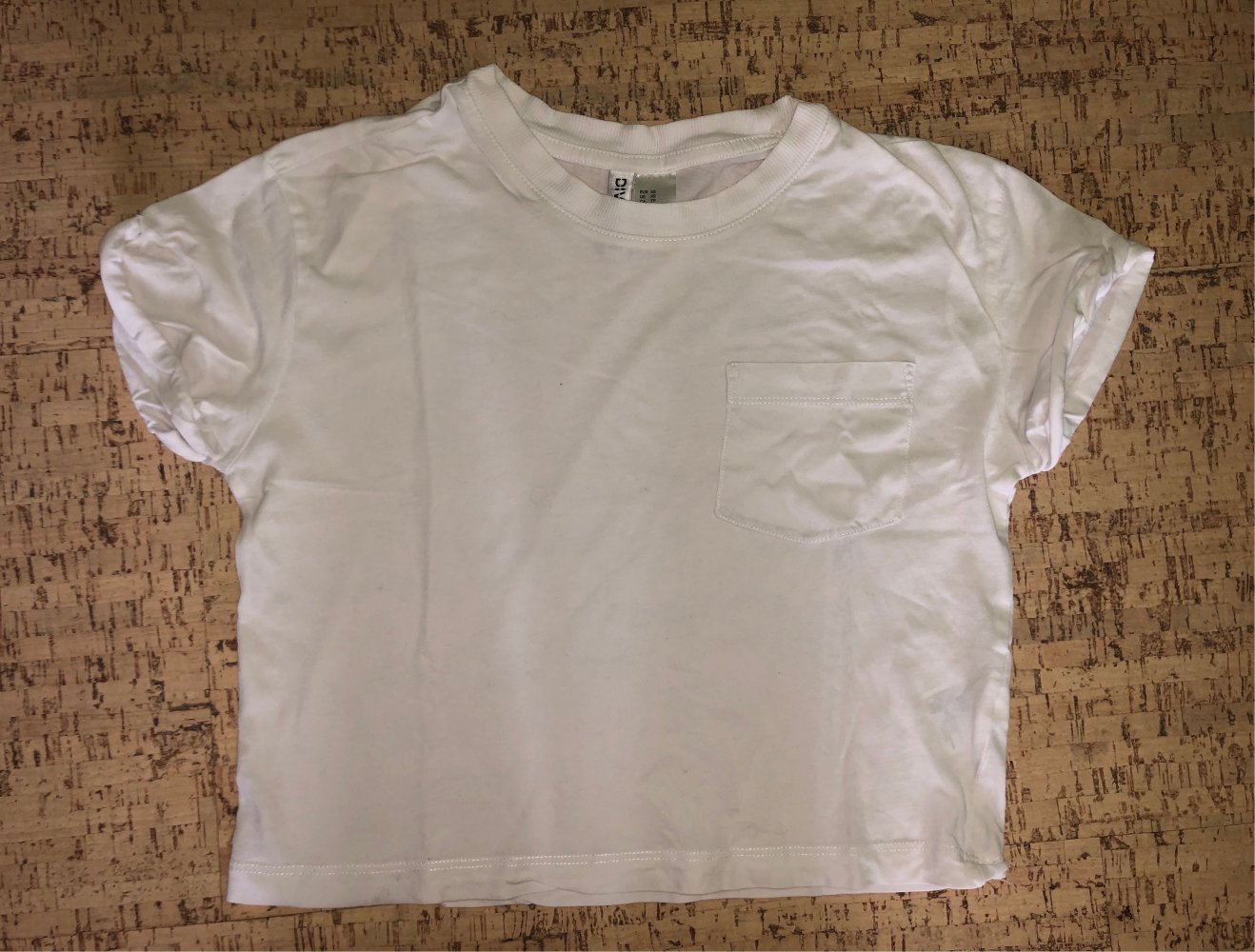 weißes crop T-Shirt
