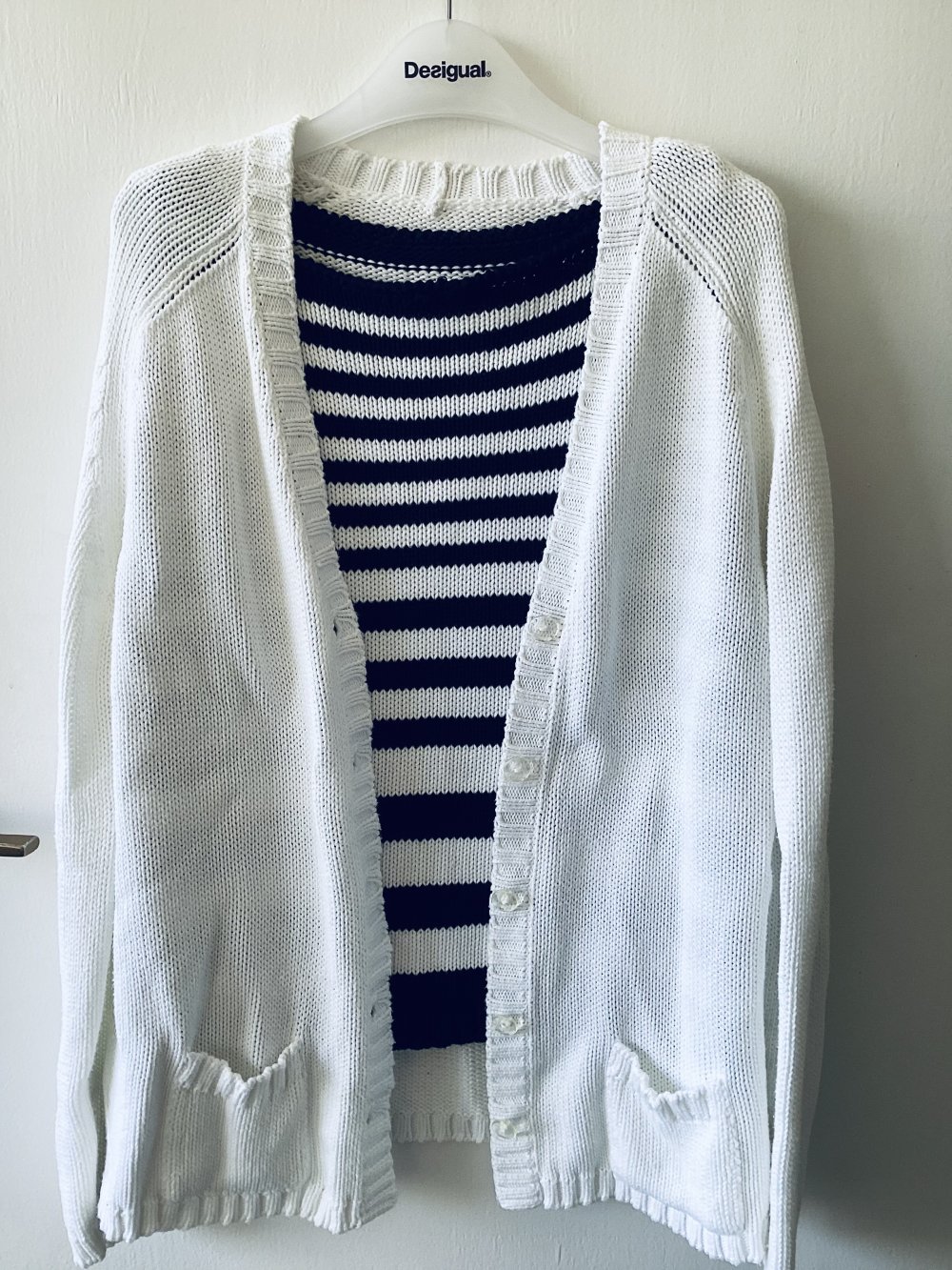 Twin Set von Dirocco , Strickjacke mit Top , schwarz/weiß , Größe , Größe 42 