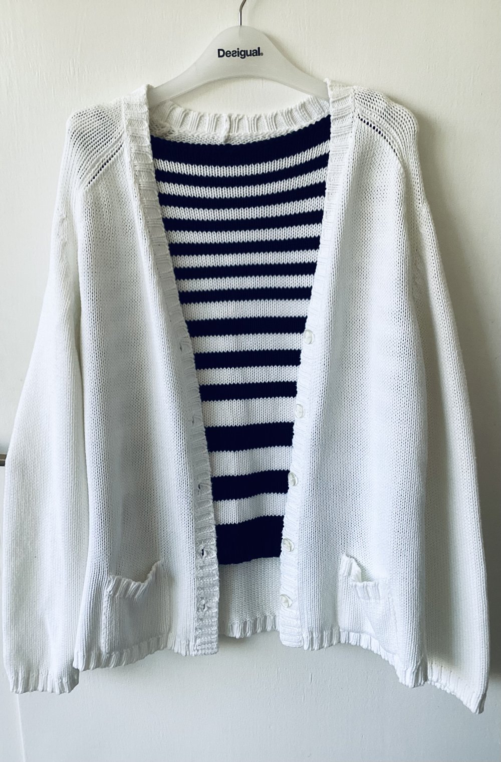 Twin Set von Dirocco , Strickjacke mit Top , schwarz/weiß , Größe , Größe 42 