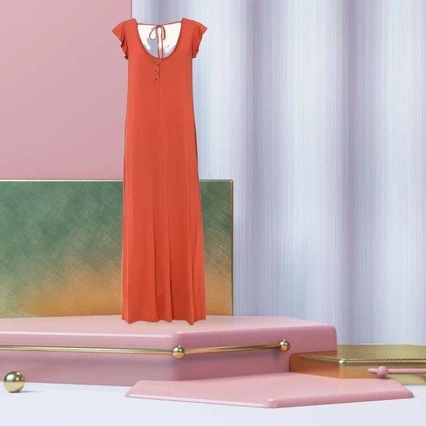 Maxikleid Dunkelorange Größe 40/42