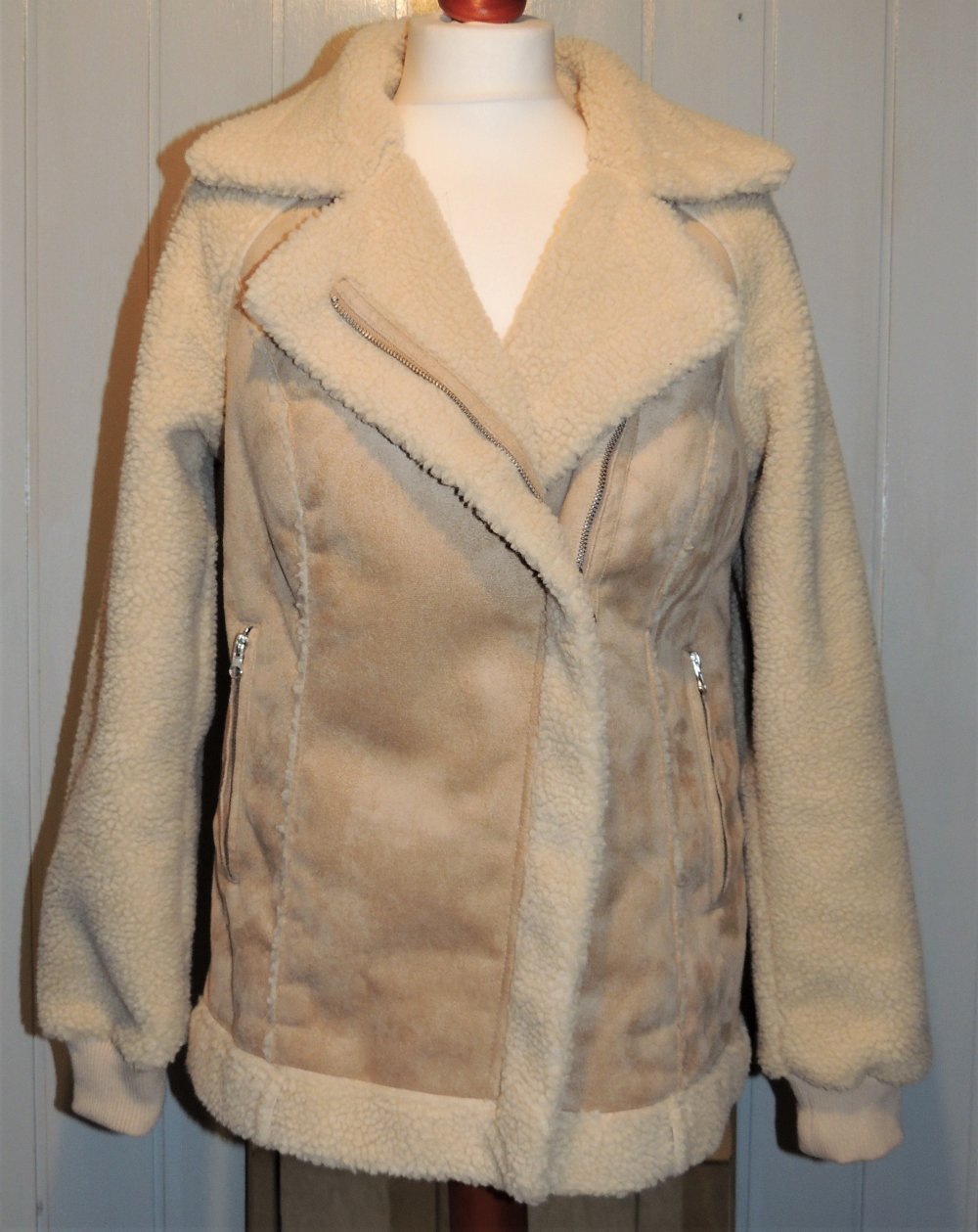 Jacke Teddyfell beige Größe 36 von Rainbow neuwertig