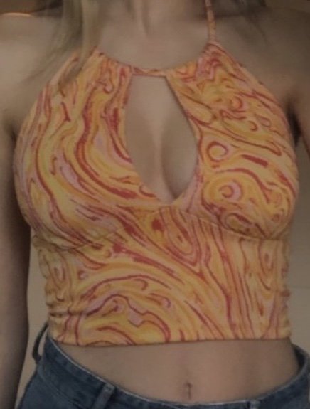 bershka neckholder top orange