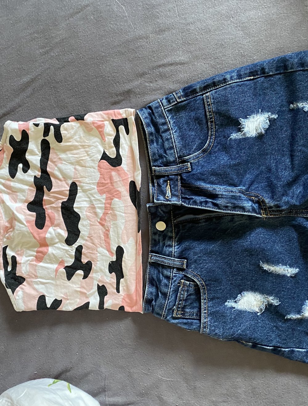 kurze Jeans Short+Crop top Set neu Gr S