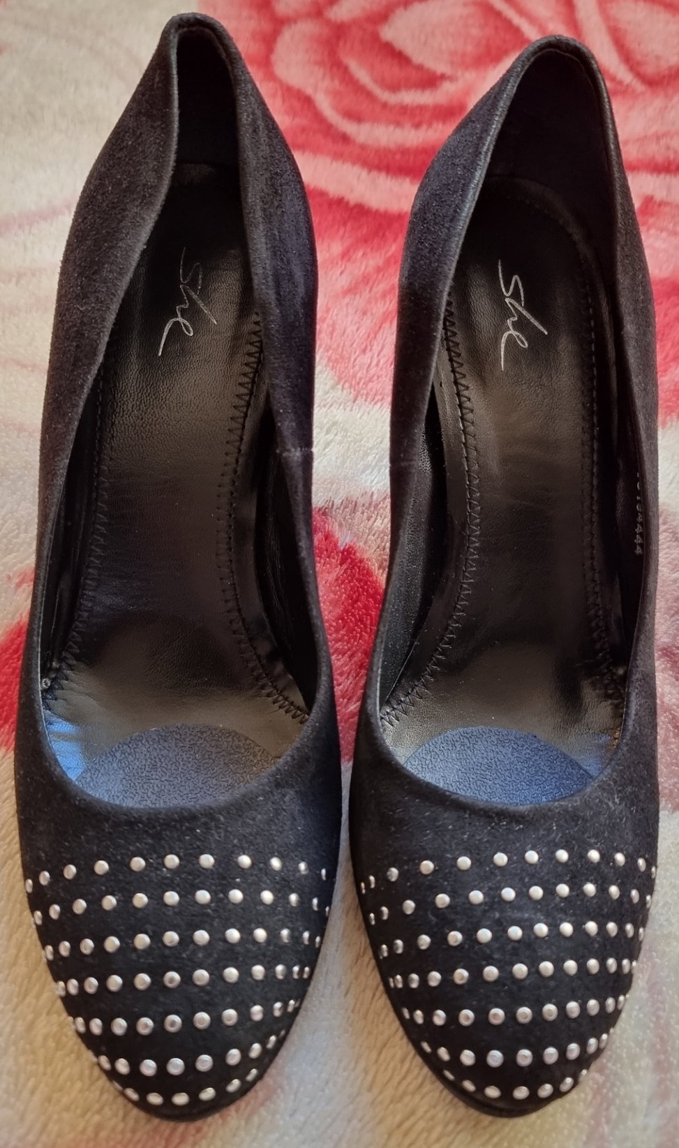 She Schuhe Plateau Pumps Nieten High Heels Wildlederoptik Gr.39 NEU