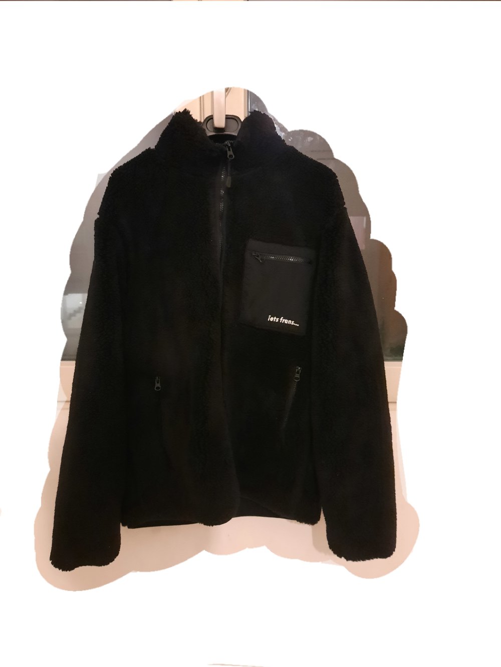 iets frans ... - Teddyplüsch-Jacke mit Reißverschlusstasche 