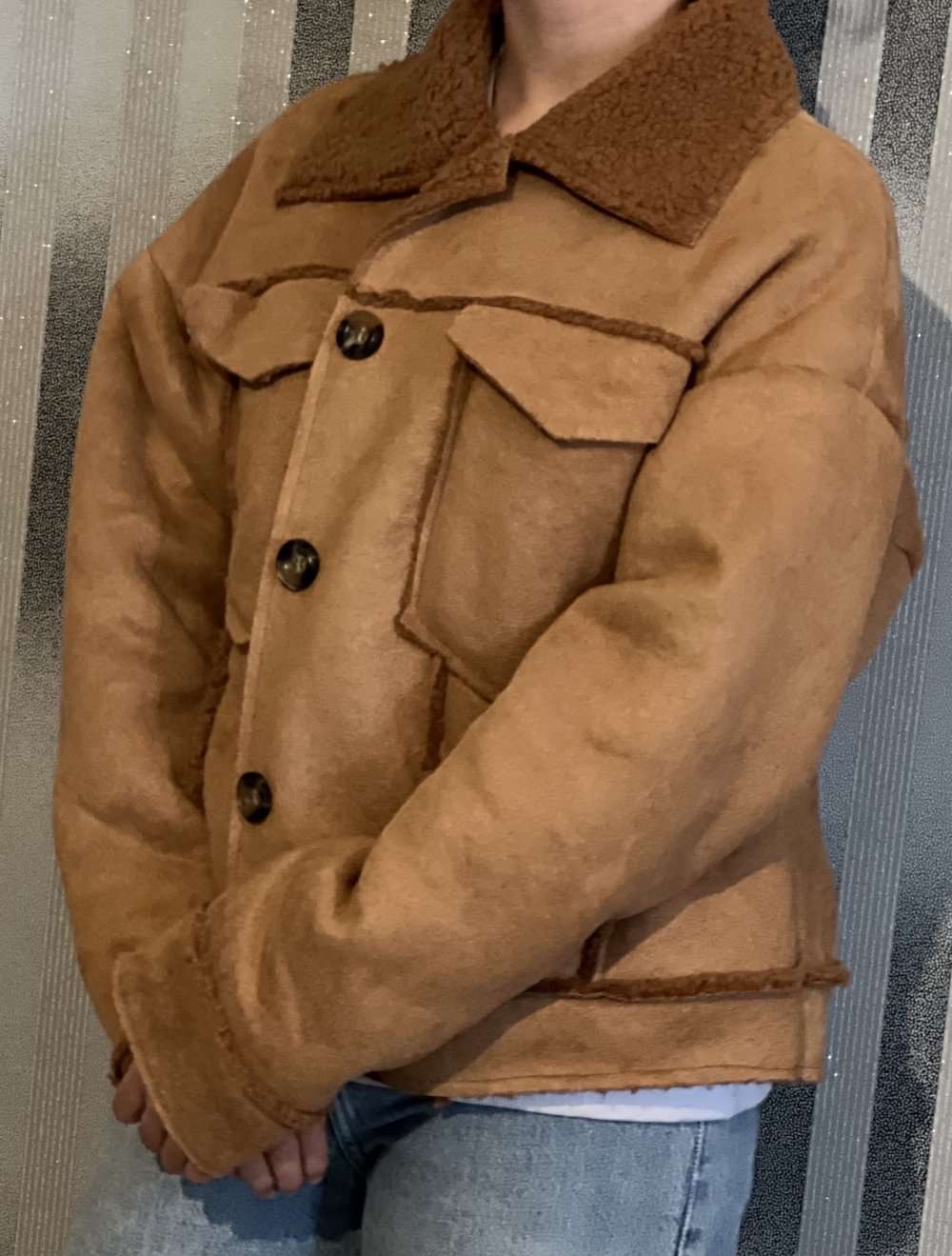 Jacke in Wildleder Optik