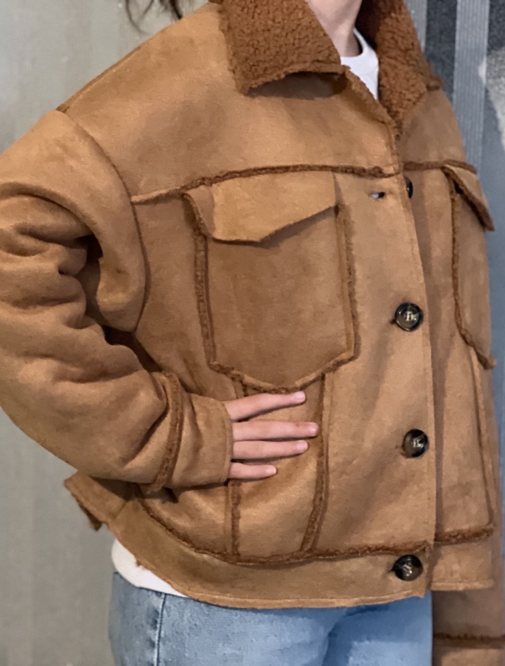 Jacke in Wildleder Optik