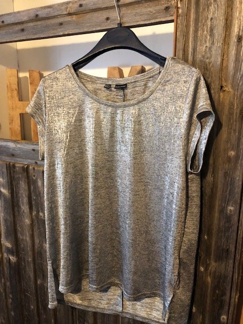 Silbernes, transparentes Shirt, 40/42