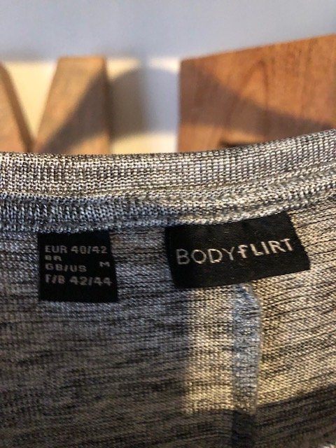 Silbernes, transparentes Shirt, 40/42