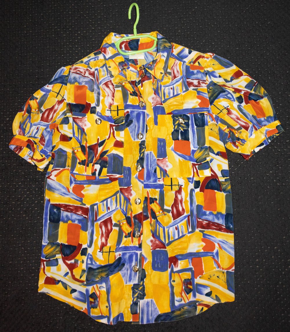 Original 80er-Jahre Bluse mit Schulterpolster