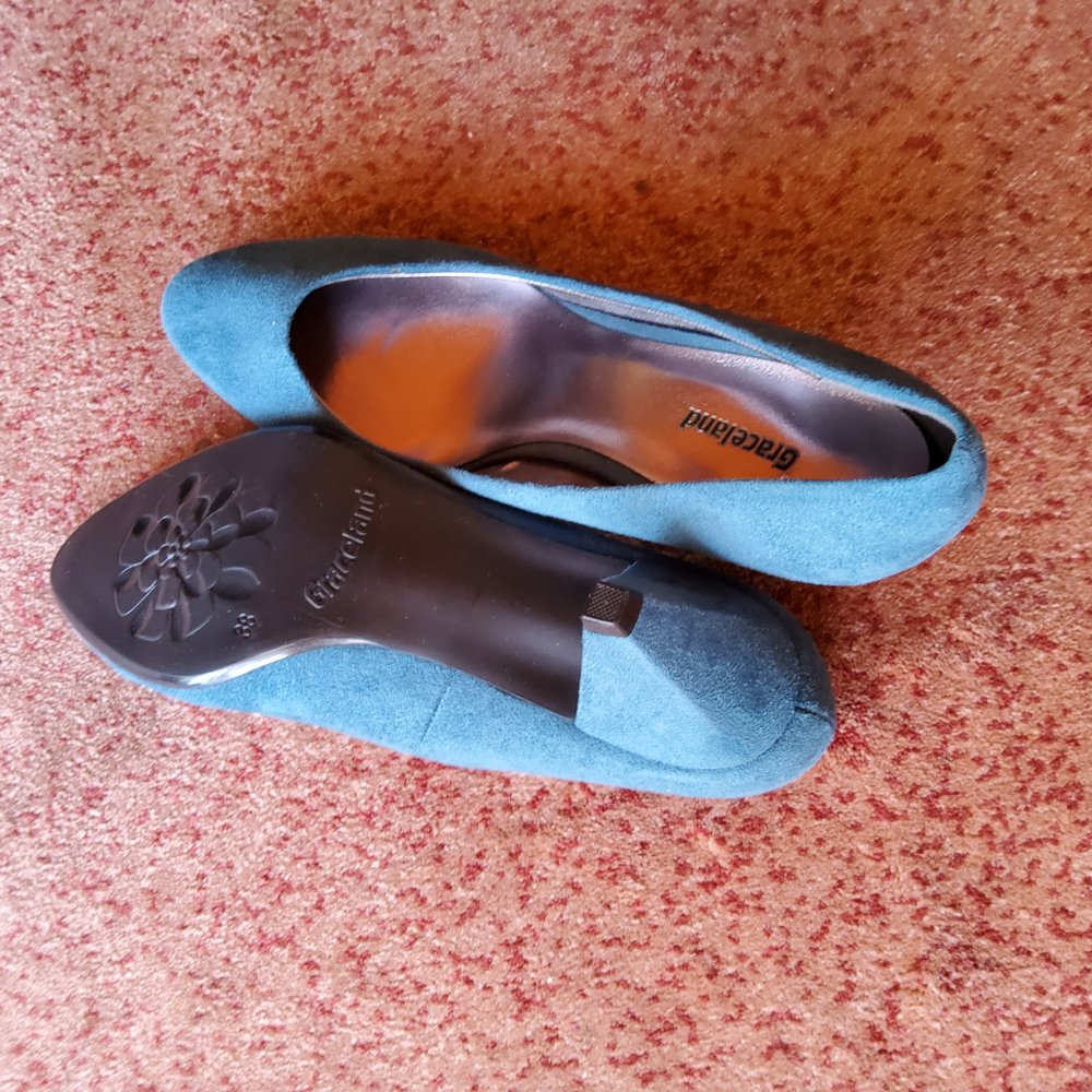 Pumps türkis petrol Wildlederoptik von Graceland Größe 38 neu