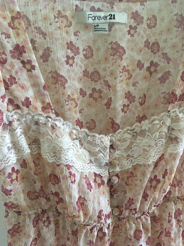 Rosa Bluse knöpfe krönen süß pastel