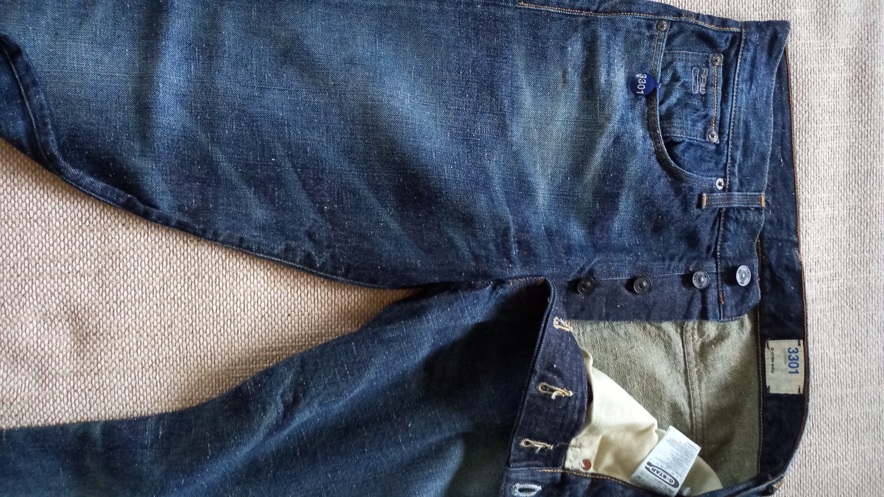 neuwertige G-Star Raw 3301 Herren Jeans