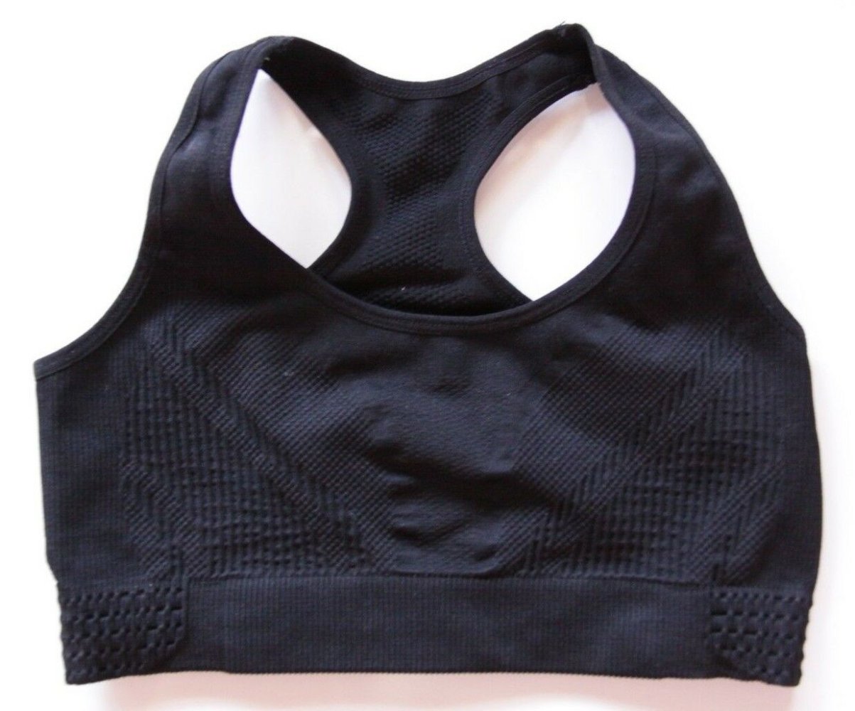 Sport-BH in schwarz, 2x getragen