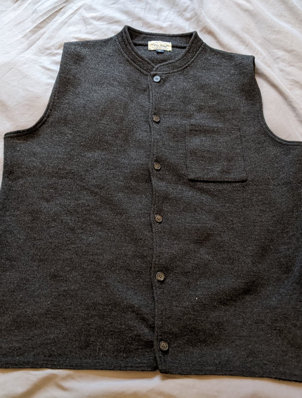 Anthrazit Pullunder Merino Wolle