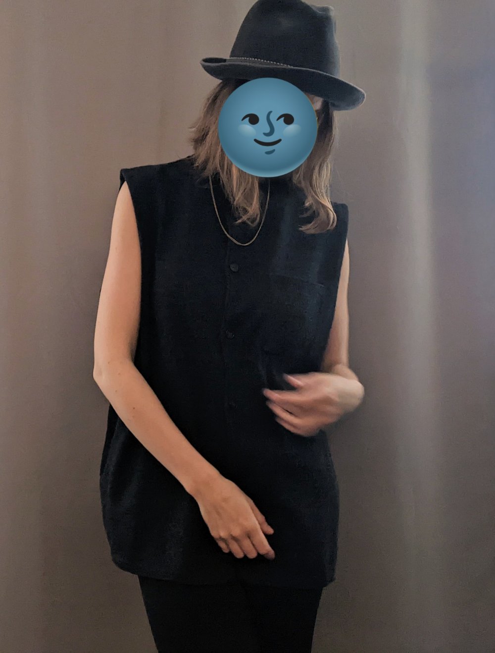 Anthrazit Pullunder Merino Wolle