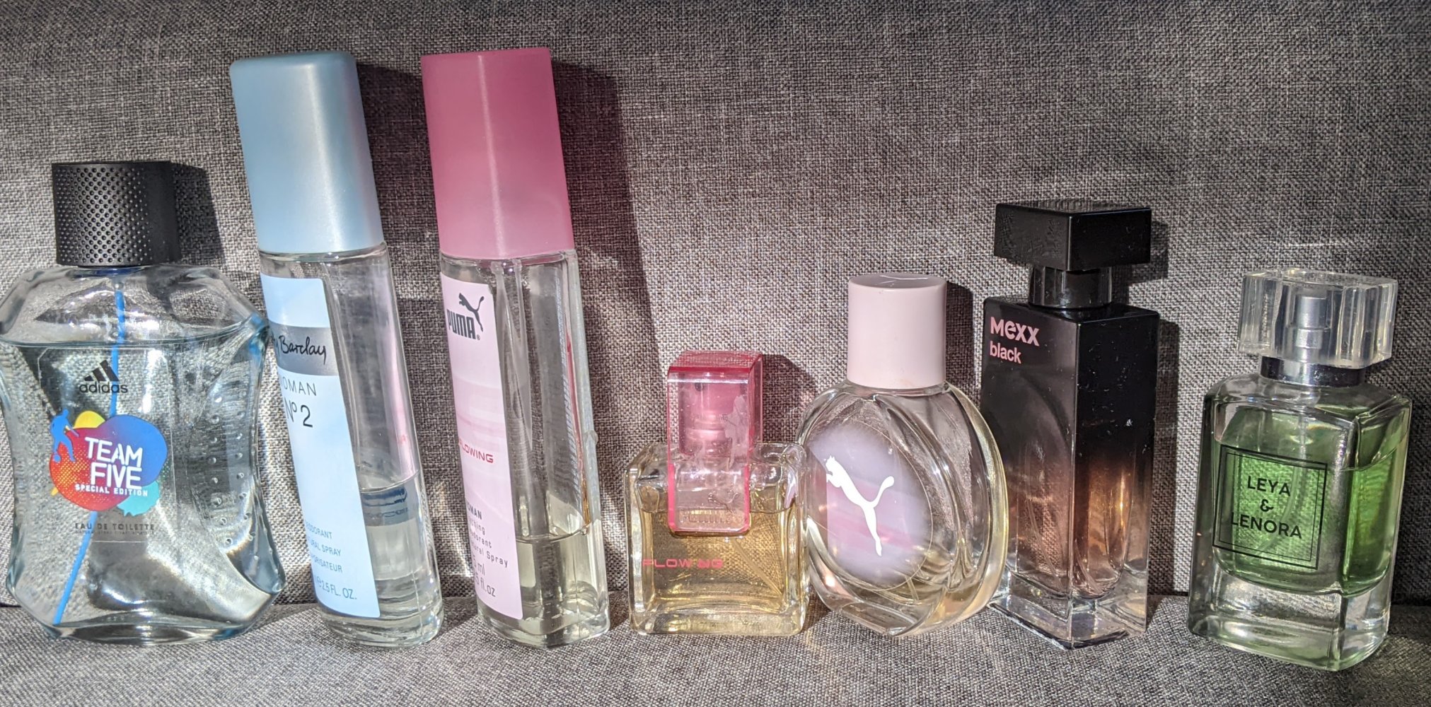Düfte Parfum, Proben, Make up, Puma flowing woman, mcm, Mexx, YSL, black opium, adidas team five