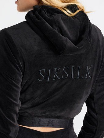 Siksilk cropped samt velour Sweatshirt