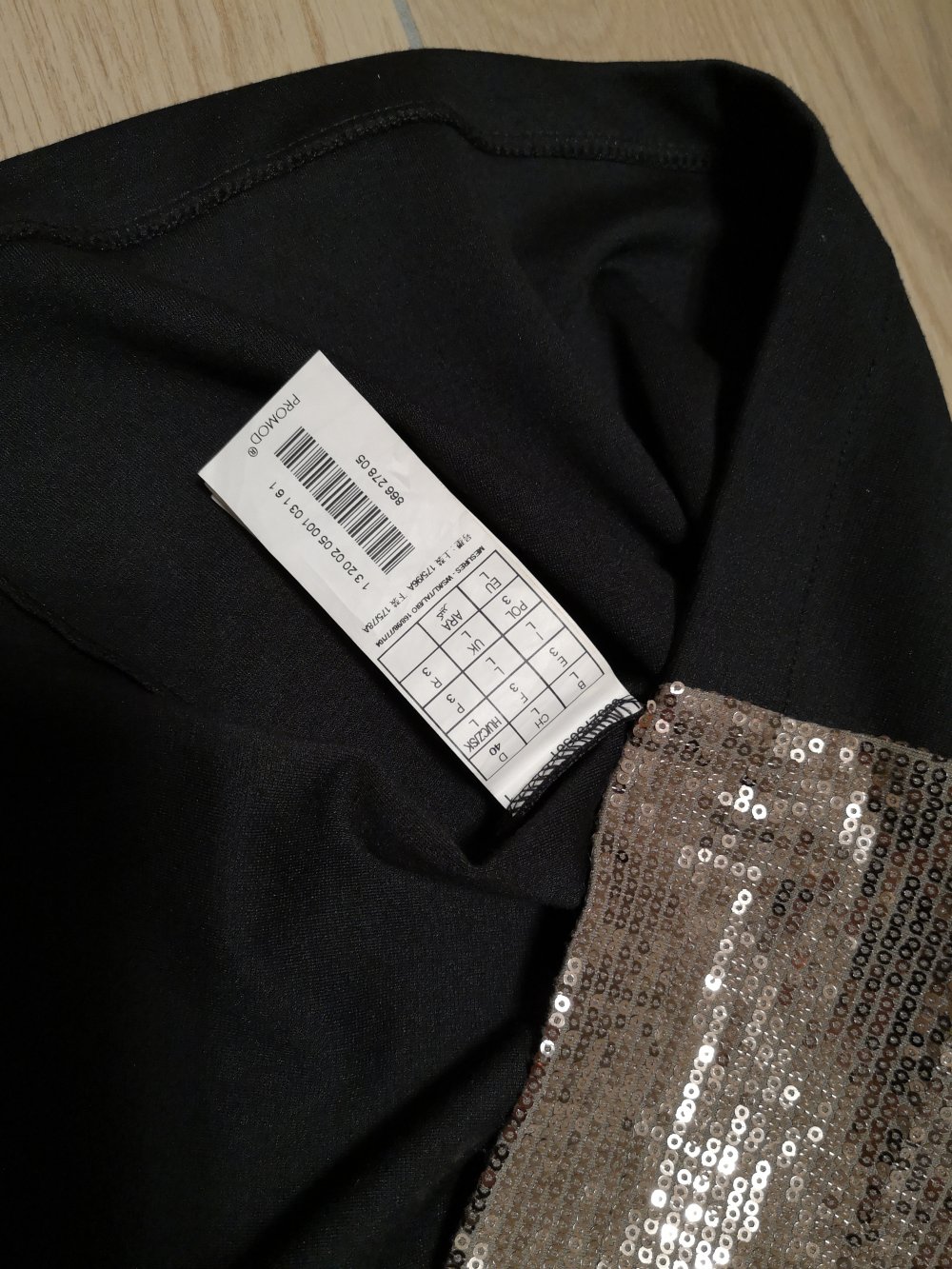 Schwarzes Abendkleid mit Pailletten, Promod, Gr. 40