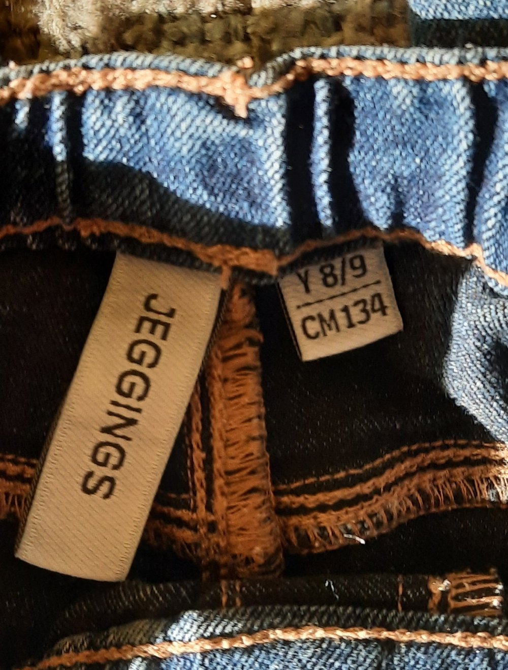 blaue Jeansjeggins, 3€