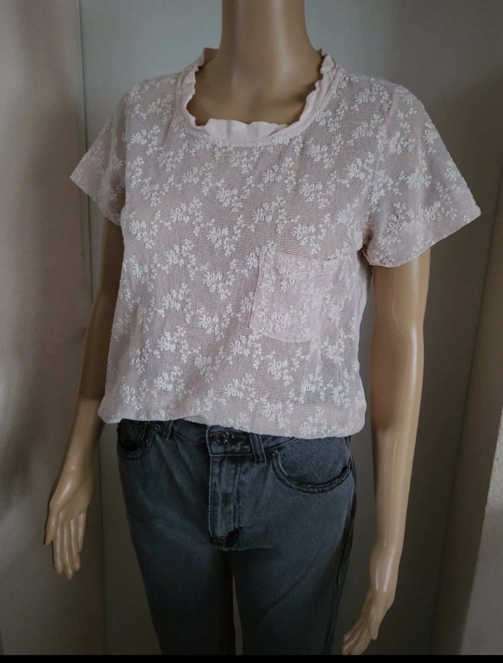 Sommer Bluse rosa Mango XS 34