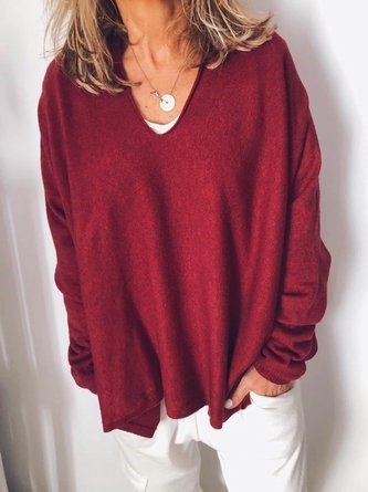 Roter Pullover oversized