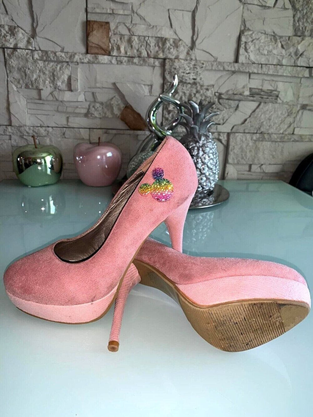 High Heels Rainbow  Sandalleten Pumps in gr 39 Farbe Rosa 