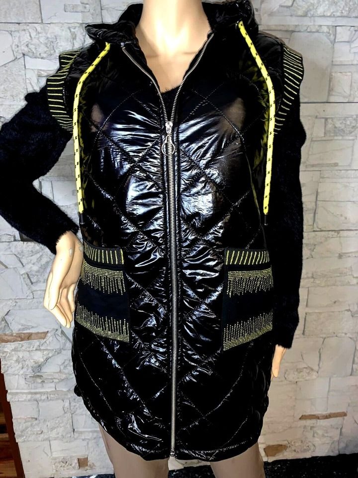 Tolle Weste Überwurf Mantel  in gr 38-44  Farbe Schwarz Lack  Gesteppt