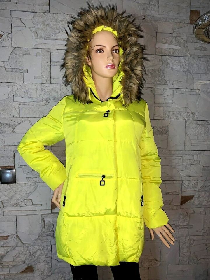 Winter Herbst Jacke Mantel in gr 42-46  Farbe Neon Gelb Gesteppt