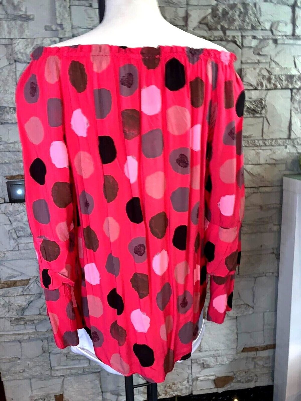 Baumwolle  Bluse Tunika  in gr 38-44 Farbe Pink Coral  Motiv mit Strass9 besetzt