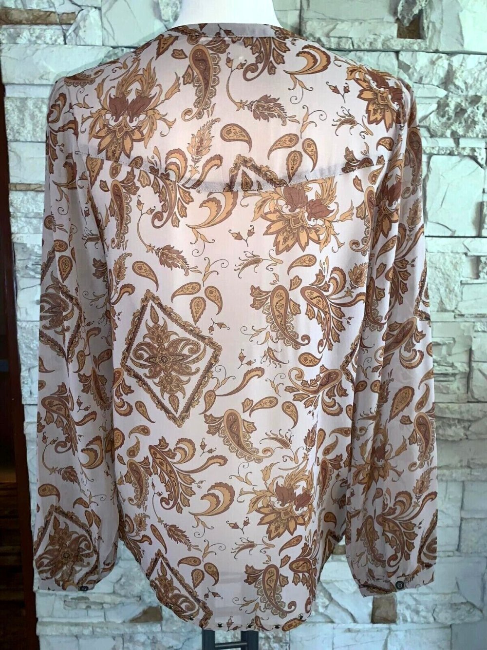 Long Bluse Tunika  in gr 38 Farbe Schwarz Gold   Motiv   Strass AA - 47 cm Länge 70 cm