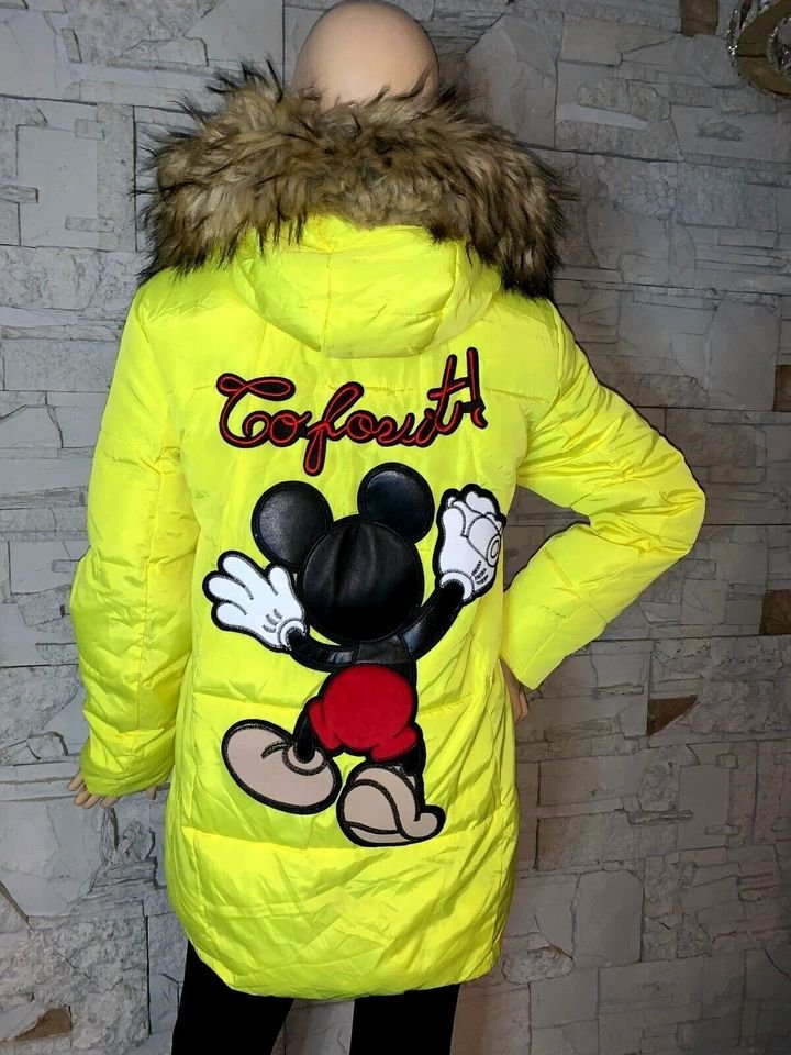 Winter Herbst Jacke Mantel in gr 42-46  Farbe Neon Gelb Gesteppt