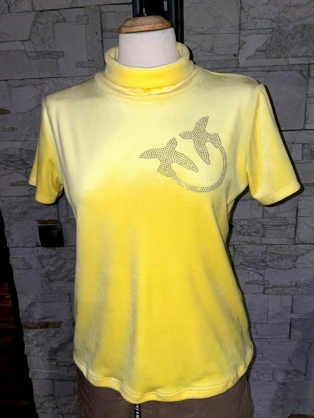 Bluse Tunika  in gr 36-40  Farbe Gelb  Velour  Strass 