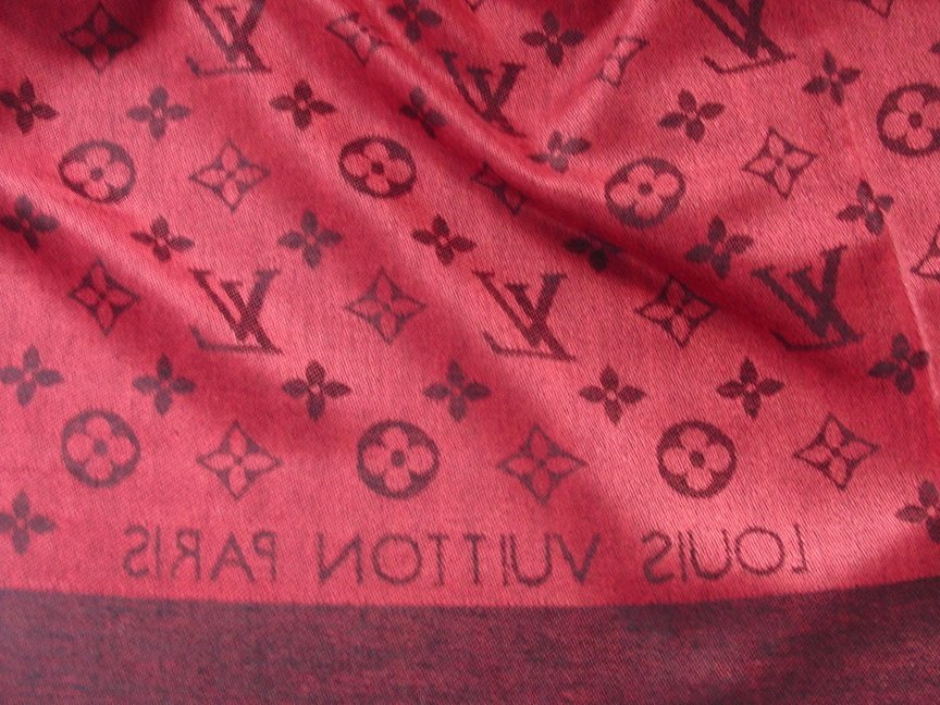 Louis Vuitton Schal Burgunderrot/Schwarz - 140x140cm 