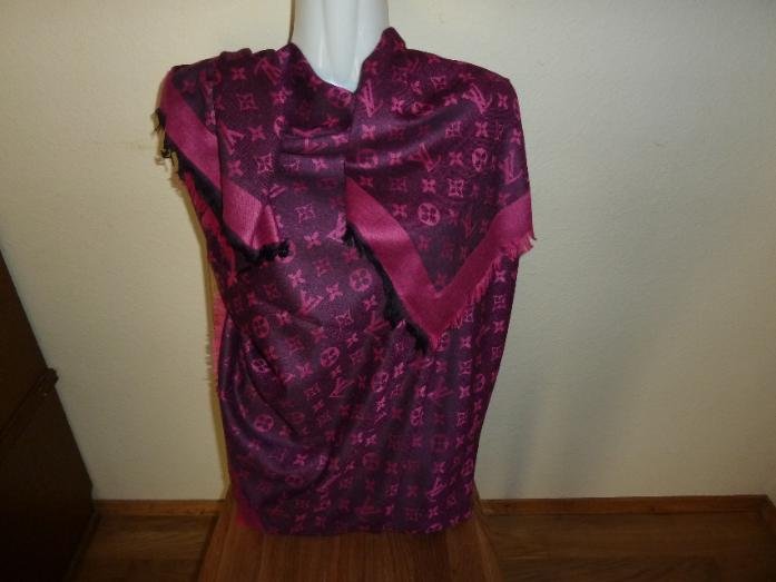 Louis Vuitton Schal Burgunderrot/Schwarz - 140x140cm 