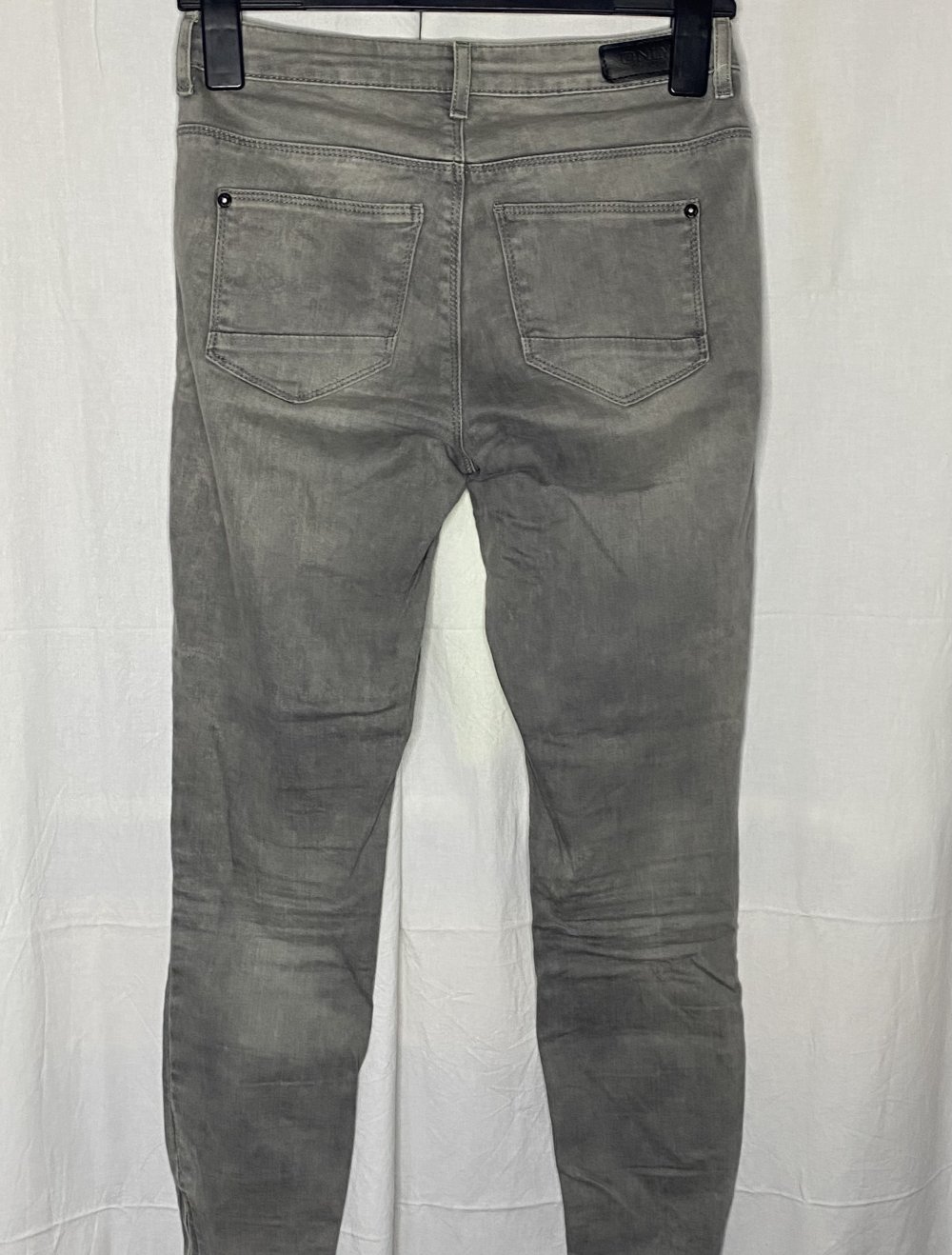 Graue Denim High Waist Hose