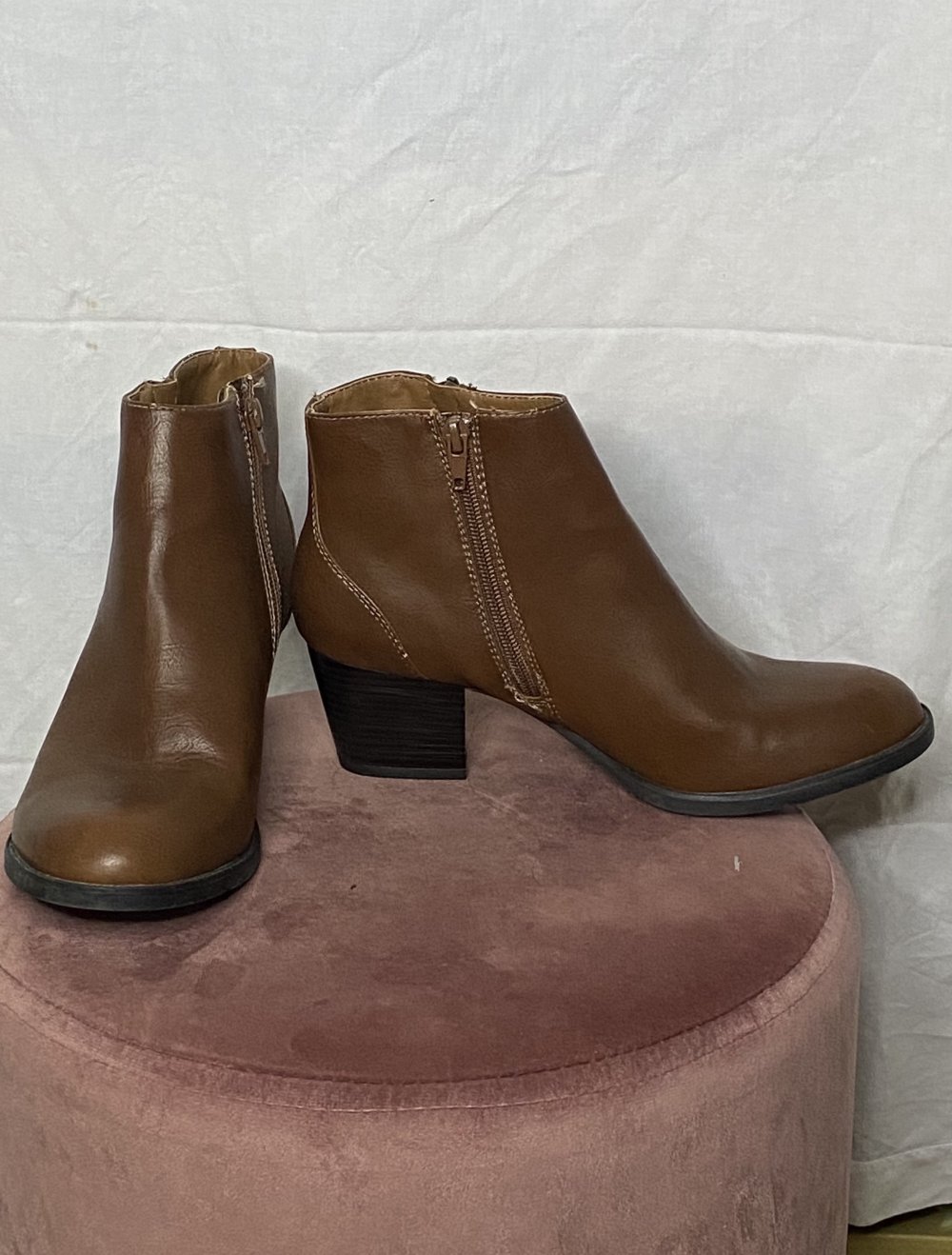 Braun Gefütterte Kunstleder Stiefelletten