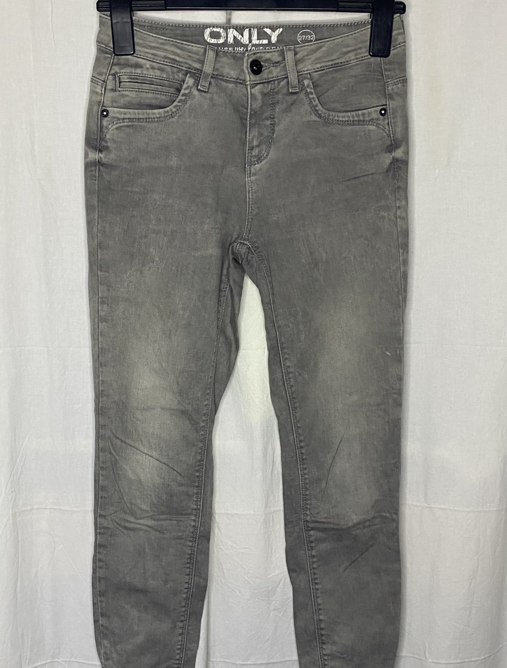 Graue Denim High Waist Hose