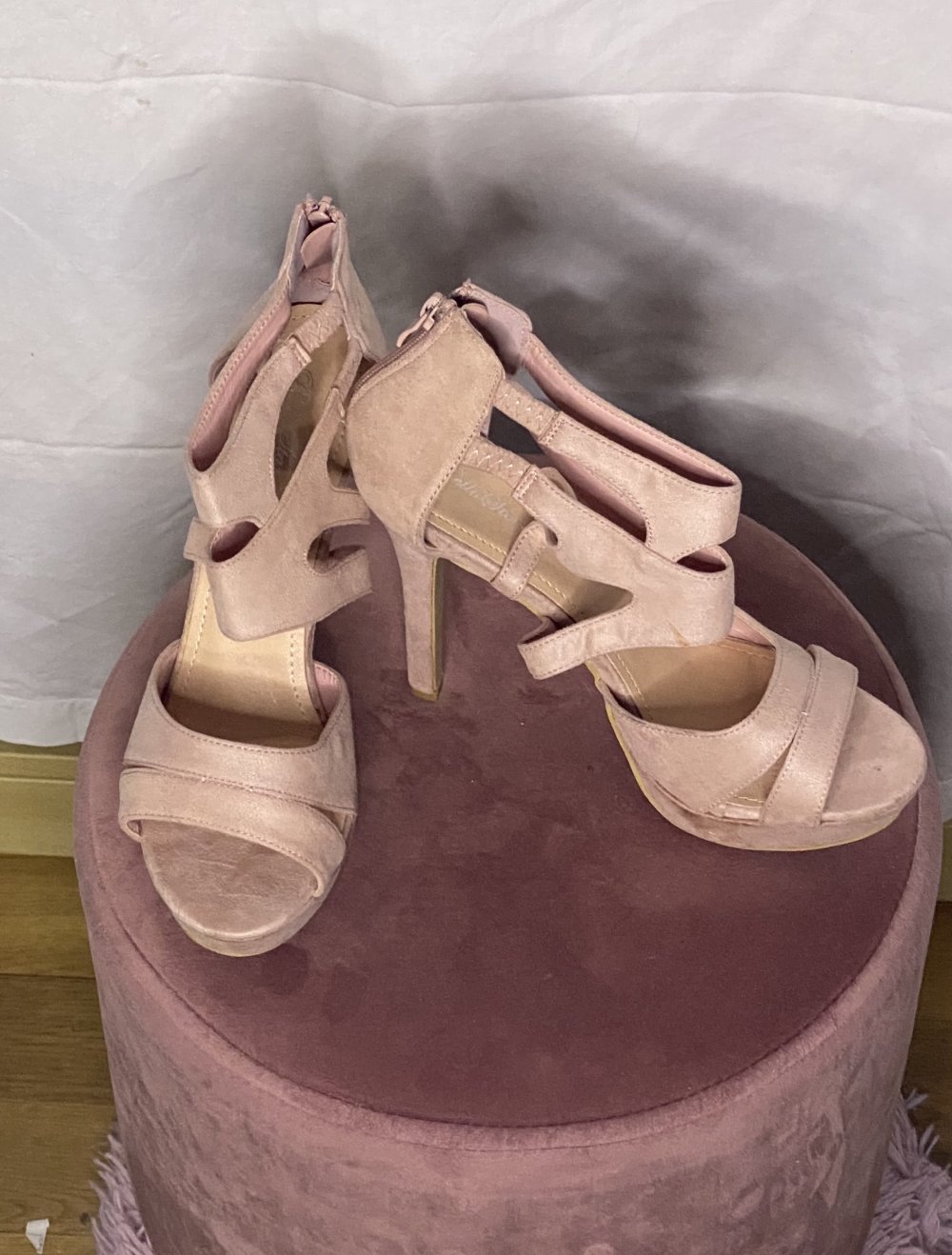 Rosa High Heel Sandalletten