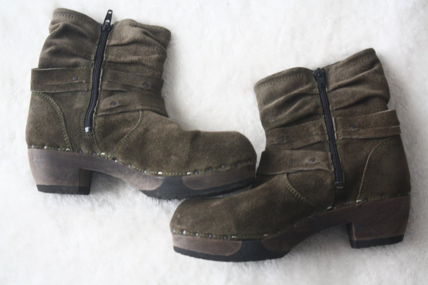 Softclox Jaqueline Stiefeletten Plateau Boots Plateauboots Khaki Wildleder 37 ausverkauft Unikat Einzelteile Retro Vintage 