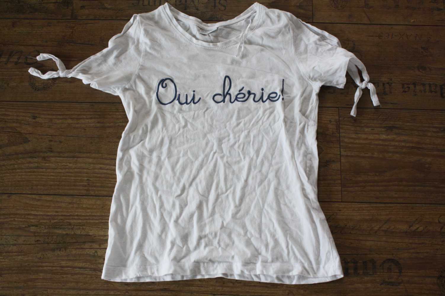 Baumwollshirt Infinity weisses Tshirt mit Cut Out Ärmeln Gr Xs 34 TOP Zustand keine Macken