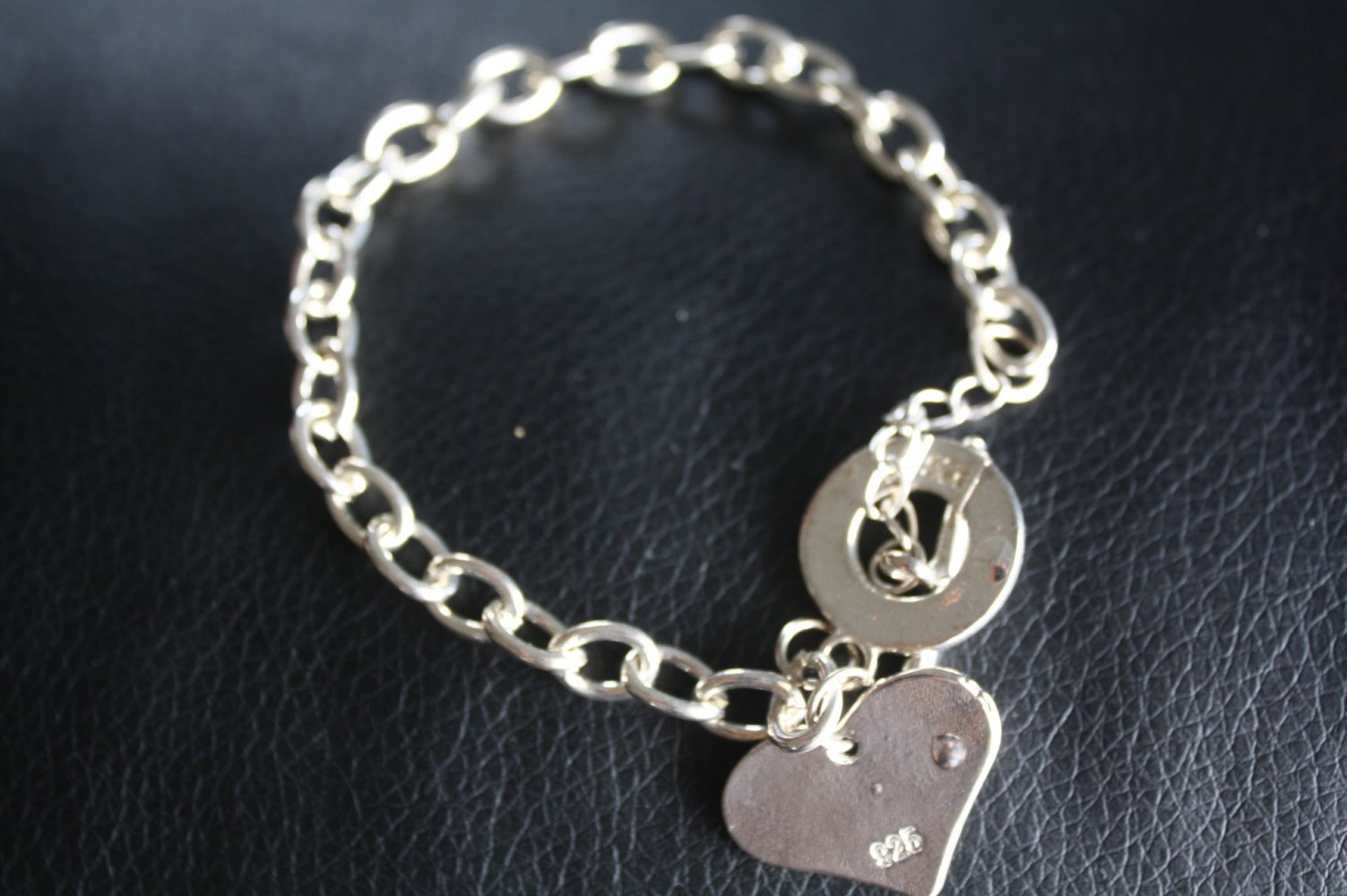 Silberarmband 925 neu mit Herz 23 cm Echtsilber nAGELNEU, nie getragen, da zu gross