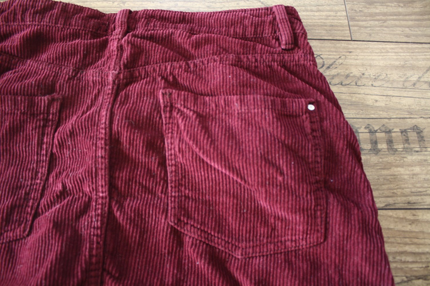 Bershka weinroter Cordrock Minirock 34 36 Hippierock Sommerrock