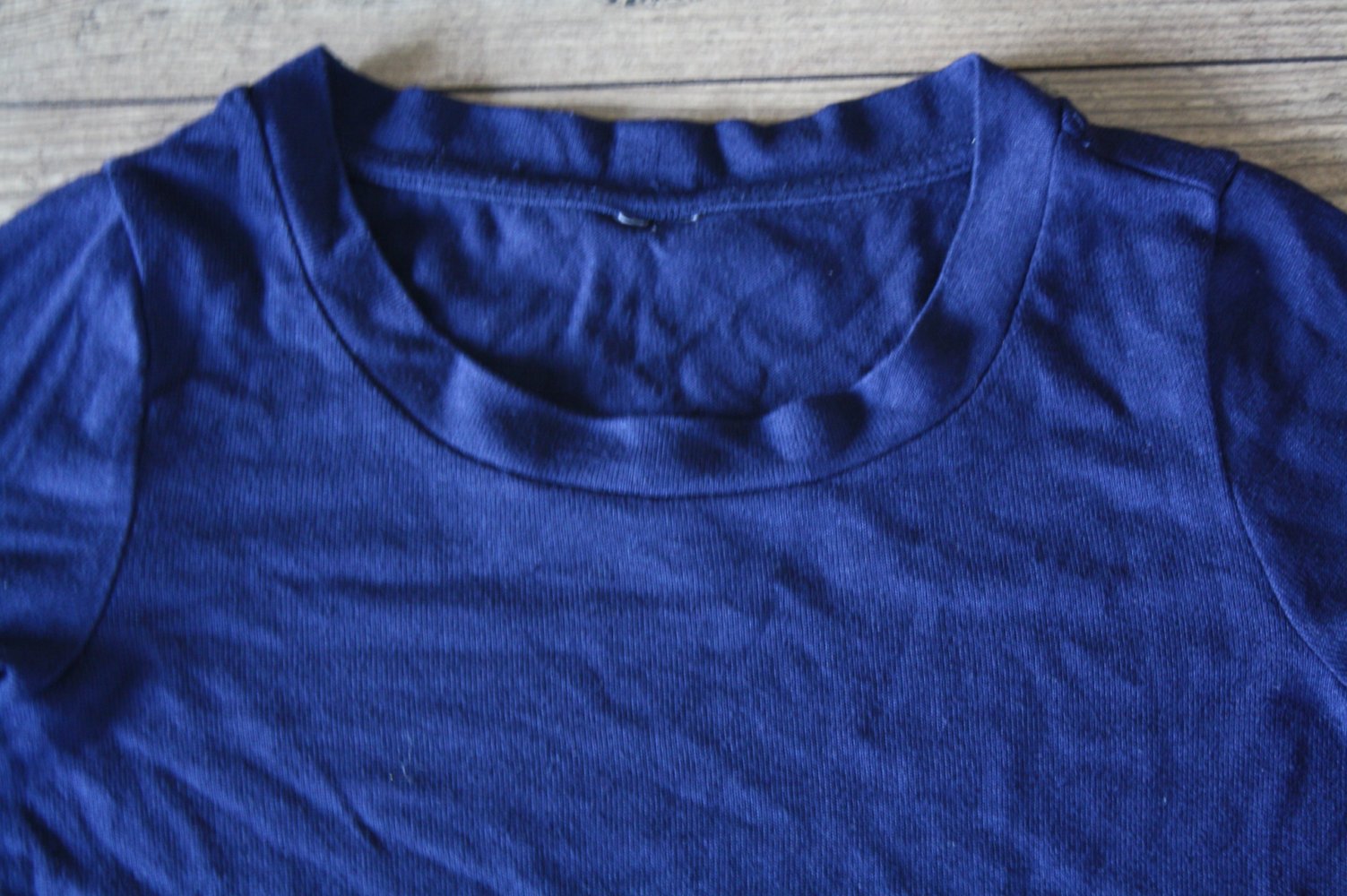 Gina Tricot leichter Strickpulli Strickpullover Langarm blau unten rund abgerundet M 38 40