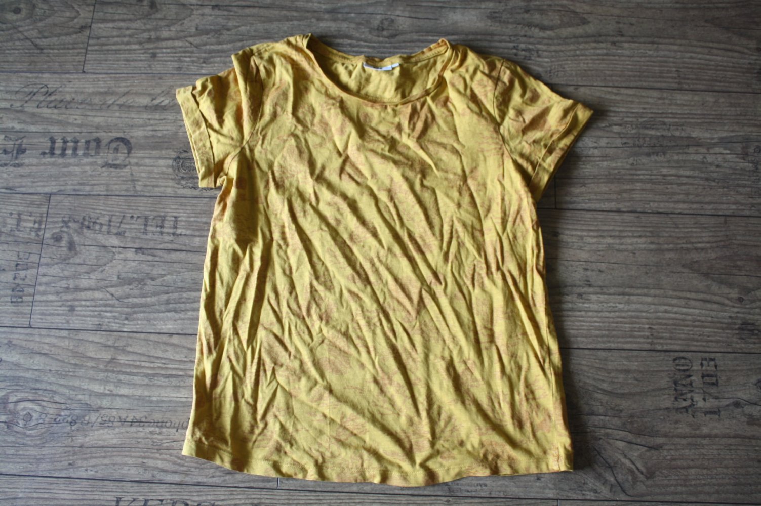 WE Tshirt Baumwollshirt Statement Seesterne Korallenmuster 38 senffarbenes Tshirt Neu