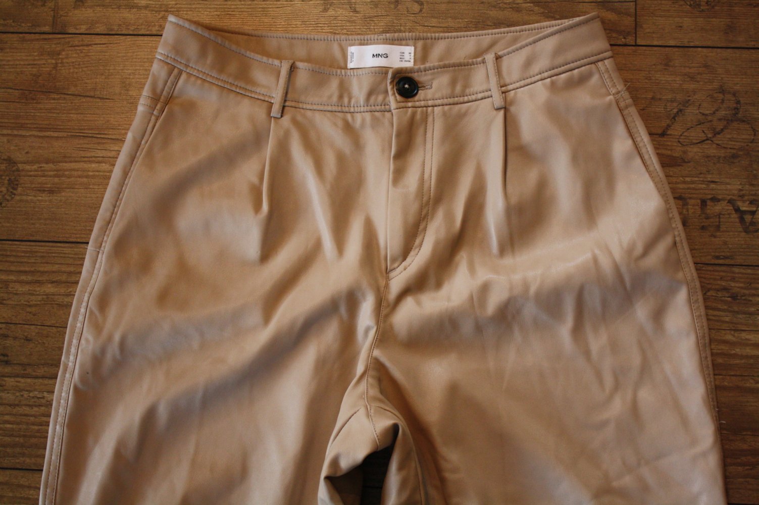 Mango Lederhose weich Kunstleder Mom Style Highwaist 40 Vintage butterweiches Leder