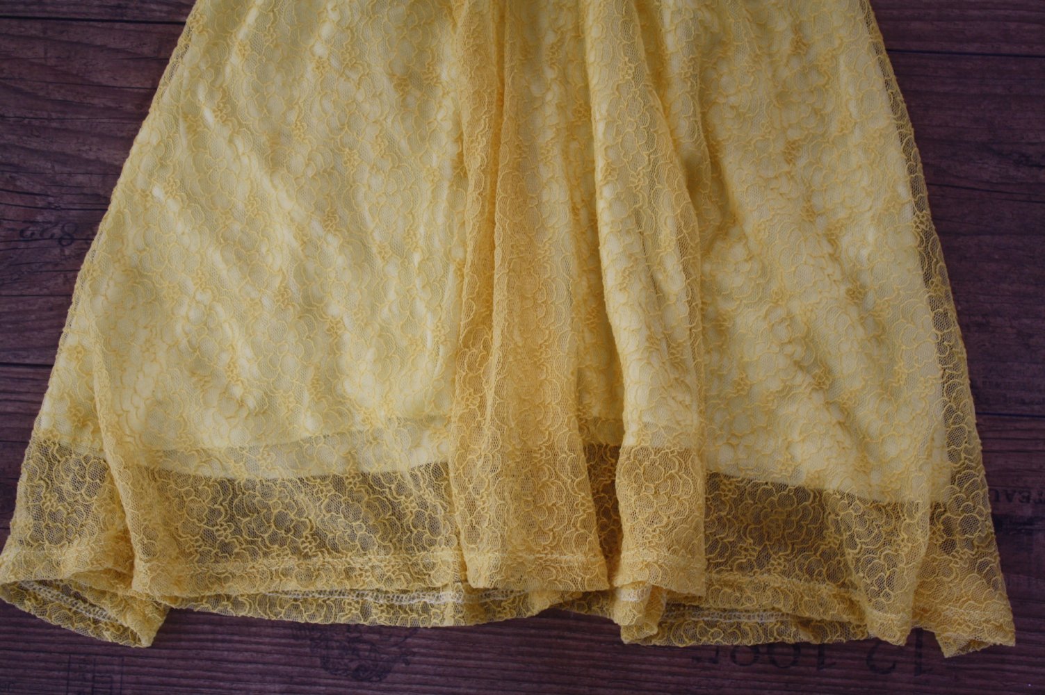 Clara Castle Trägerkleid gelbes Spitzenkleid Sommerkleid Salsa Lambada S 36